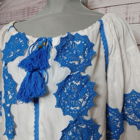 LINE & Dot Boho Crocheted Off Shoulder Dress - Picture 3 of 13